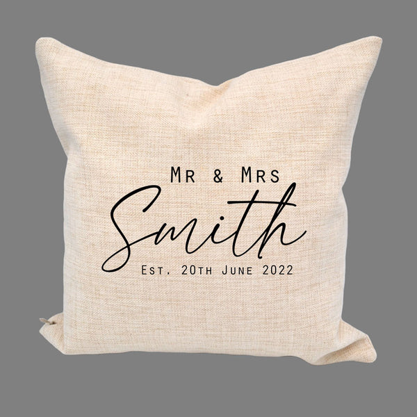 Personalised mr and mrs cushions hotsell