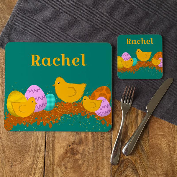 Personalised Easter Placemat and Coaster Set Always Personal