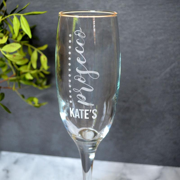 Personalised Engraved Champagne Flute, Personalised Prosecco Glass