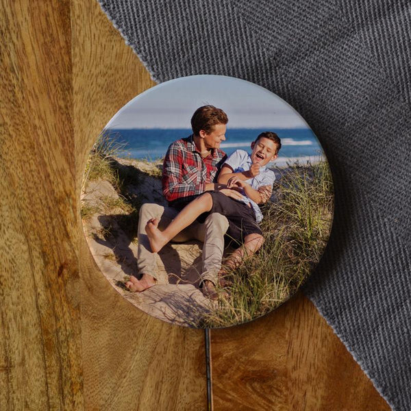 Personalised Round Ceramic Photo Coaster UK Next Day Delivery