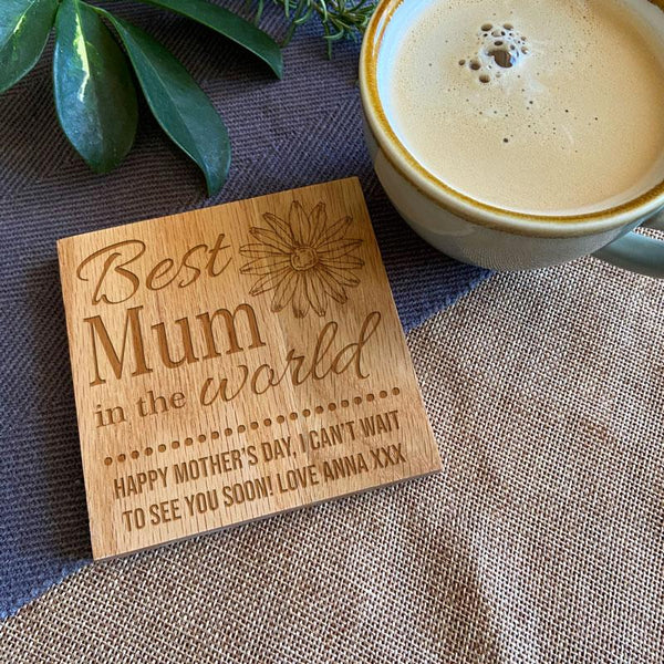 Personalised Best Mum Wooden Coaster Mother s Day Always