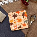 Personalised Autumn Leaves Placemat and Coaster Set