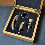 Personalised Anniversary Wine Accessories Gift Set in Bamboo Box