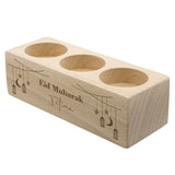 Personalised Eid Mubarak Candle Holder Solid Wood