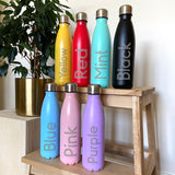 Personalised Coloured Water Bottles 500ml Handhold Anniversary Gift