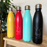 Personalised Coloured Water Bottles 500ml Handhold Anniversary Gift