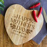 Personalised Heart Wooden Chopping Board Mother's Day