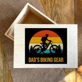 Personalised Mountain Biking Wooden Storage Box