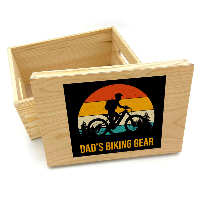 Personalised Mountain Biking Wooden Storage Box