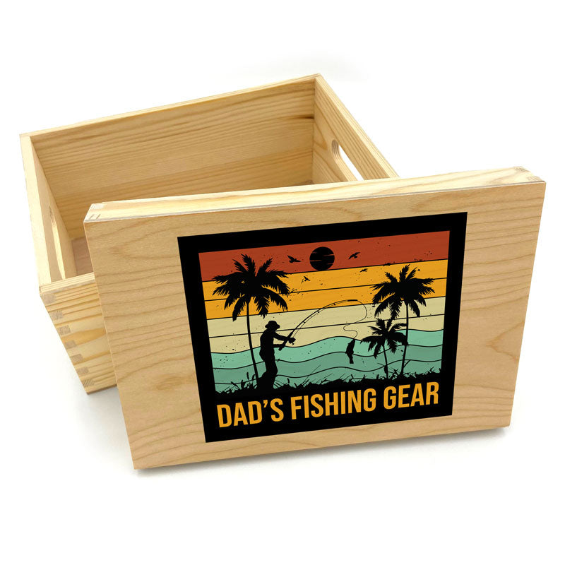 Personalised Fishing Gear Wooden Storage Box