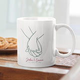 Personalised Holding Hands Anniversary Mug