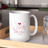 Personalised Holding Hands Romantic Valentine's Mug