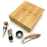 Personalised Just Married Wine Tools Gift Box Wedding Gift Bamboo