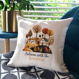 Personalised Autumn Cushion House Design