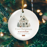 Personalised New Home Christmas Bauble Beige House