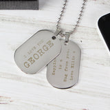 Personalised Free Text Steel Double Dog Tag Necklace