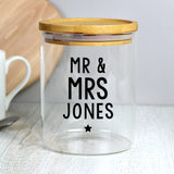 Personalised Free Text Glass Jar with Bamboo Lid