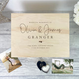 Personalised Wooden Wedding Keepsake Memory Box - 5 Sizes (16cm | 20cm | 26cm | 30cm | 36cm)