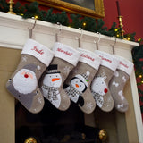 Personalised Silver Embroidered Christmas Stockings For Kids, Toddlers & Adults