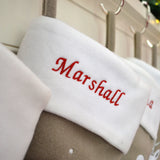 Personalised Silver Embroidered Christmas Stockings For Kids, Toddlers & Adults