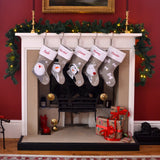 Personalised Silver Embroidered Christmas Stockings For Kids, Toddlers & Adults