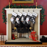 Luxury Deluxe Dark Grey Personalised Embroidered Christmas Stocking Santa / Snowman / Reindeer