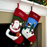 Personalised Vintage Style Snowman or Father Christmas Stockings