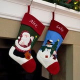 Personalised Vintage Style Snowman or Father Christmas Stockings