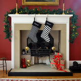 Luxury Deluxe Personalised Embroidered Black & White Christmas Stocking