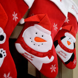 Personalised Embroidered 3D Character Luxury Christmas Stocking with Polar Bear, Penguin or Snowman