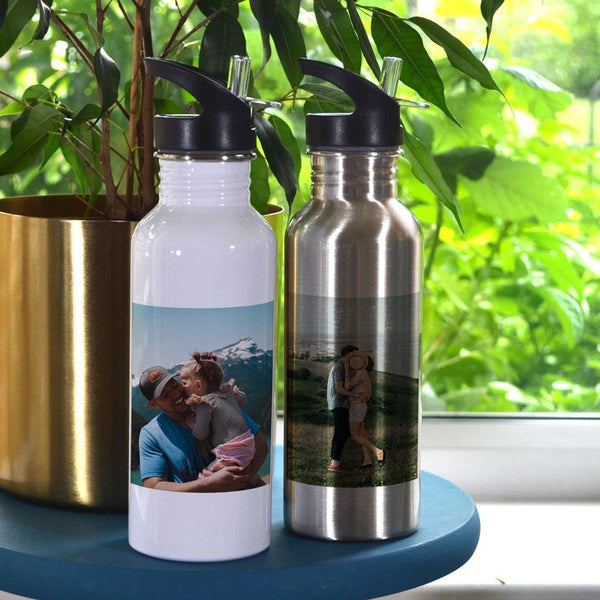 Personalised Aluminium Straw Water Bottle 600ml | Always Personal